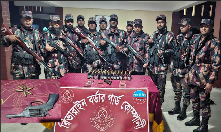সাতক্ষীরায় বিজিবির অভিযানে অস্ত্র, গোলাবারুদ ও মাদক জব্দ