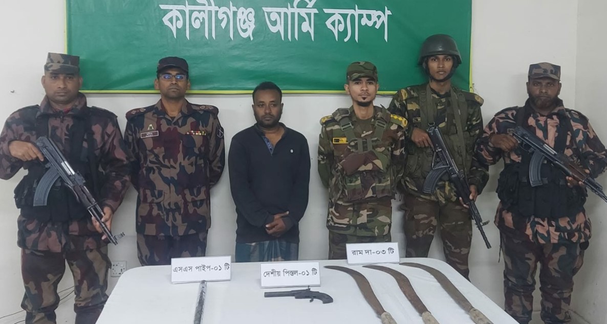 সাতক্ষীরায় অবৈধ অস্ত্রসহ আটক ১ 