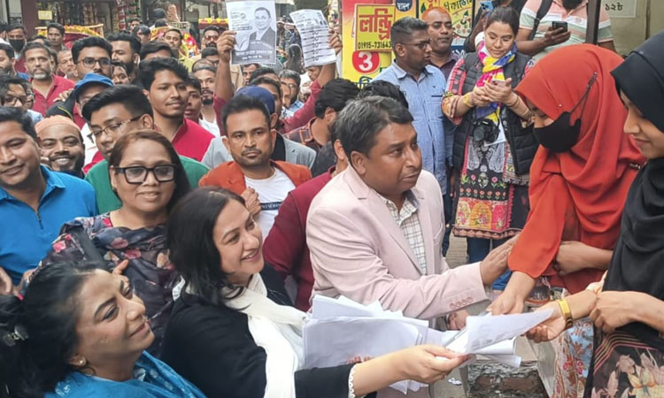 তারেক রহমানের পক্ষে নির্বাচনী প্রচারণায় শর্মিলা রহমান