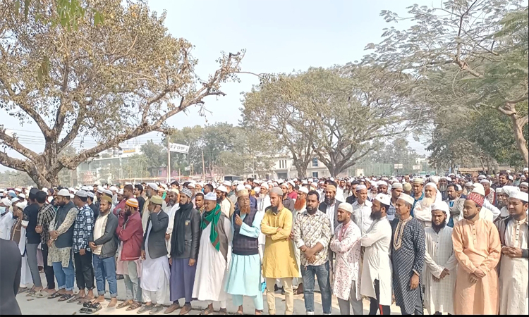 শেরপুরে পৌর ঈদগাহে জামায়াত নেতা নুরুজ্জামান বাদলের জানাযা অনুষ্ঠিত