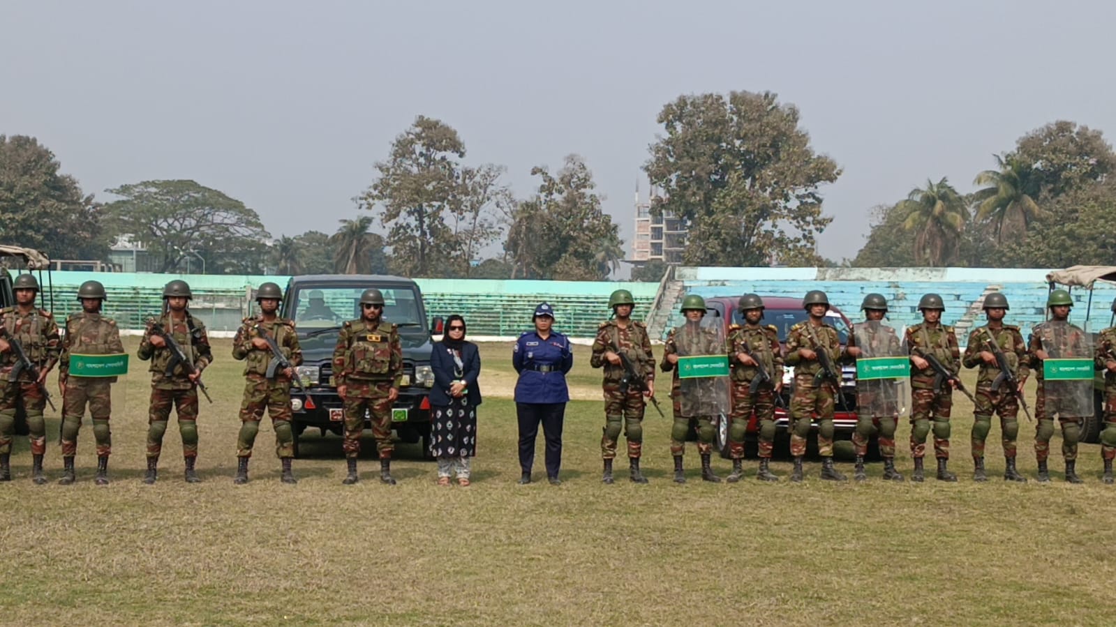 শেরপুরে যৌথ বাহিনীর নির্বাচনী মহড়া অনুষ্ঠিত
