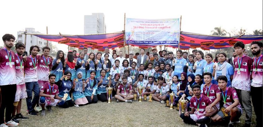 খুবিতে ভলিবল প্রতিযোগিতায় রসায়ন ও বাংলা ডিসিপ্লিন চ্যাম্পিয়ন