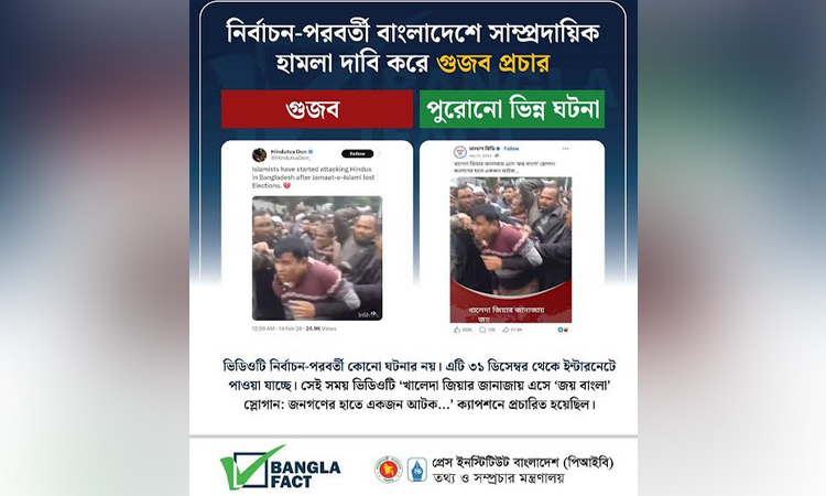 নির্বাচন-পরবর্তী বাংলাদেশে সাম্প্রদায়িক হামলার দাবিতে গুজব শনাক্ত : বাংলাফ্যাক্ট