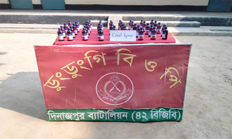 দিনাজপুর সীমান্তে অভিযানে ভারতীয় মদ উদ্ধার