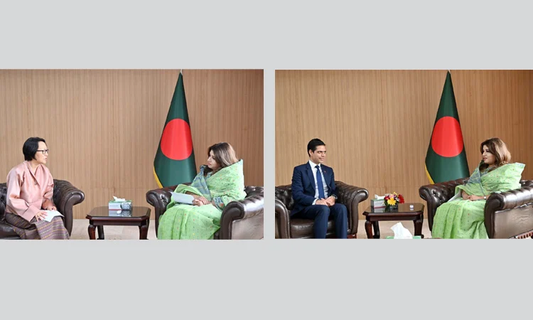 ভুটান ও নেপালের রাষ্ট্রদূতের সঙ্গে পররাষ্ট্র প্রতিমন্ত্রী শামা ওবায়েদের বৈঠক