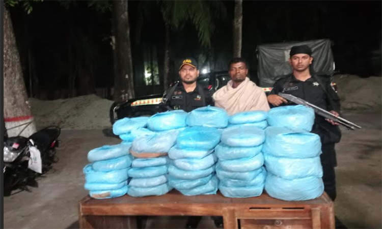 বাগেরহাটে ৬৬ কেজি গাঁজাসহ পিকআপ জব্দ, আটক ১