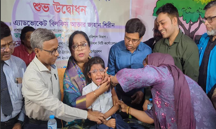 বরিশালে হাম, রোবেলা টিকা ক্যাম্পেইনের উদ্বোধন