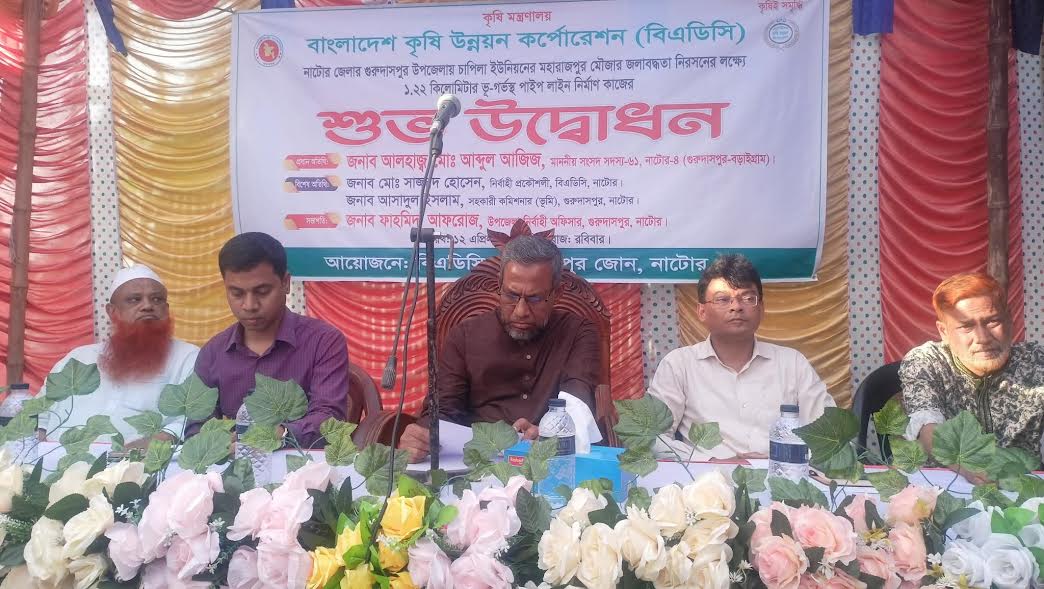 নাটোরে জলাবদ্ধতা নিরসনে ভূ-গর্ভস্থ পাইপ লাইন নির্মাণ শুরু