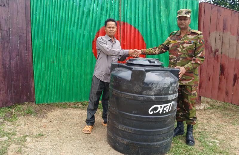 রাঙ্গামাটির সাজেকে পানির ট্যাংক দিয়েছে সেনাবাহিনী