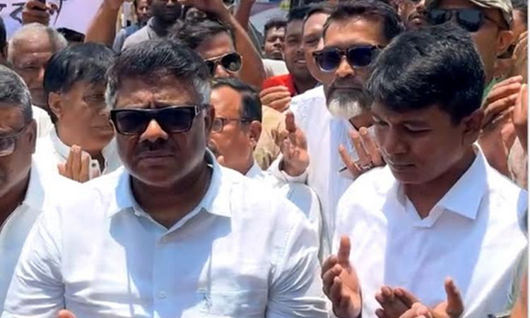 নাটোরের নলডাঙ্গা পৌরসভা ভবন নির্মাণ কাজের ভিত্তি প্রস্তর স্থাপন