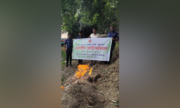 কাপ্তাইয়ে অবৈধ জাল জব্দ