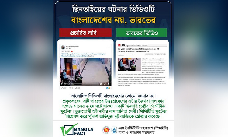 ভারতের ছিনতাইয়ের ঘটনাকে বাংলাদেশের বলে অপপ্রচার শনাক্ত : বাংলাফ্যাক্ট