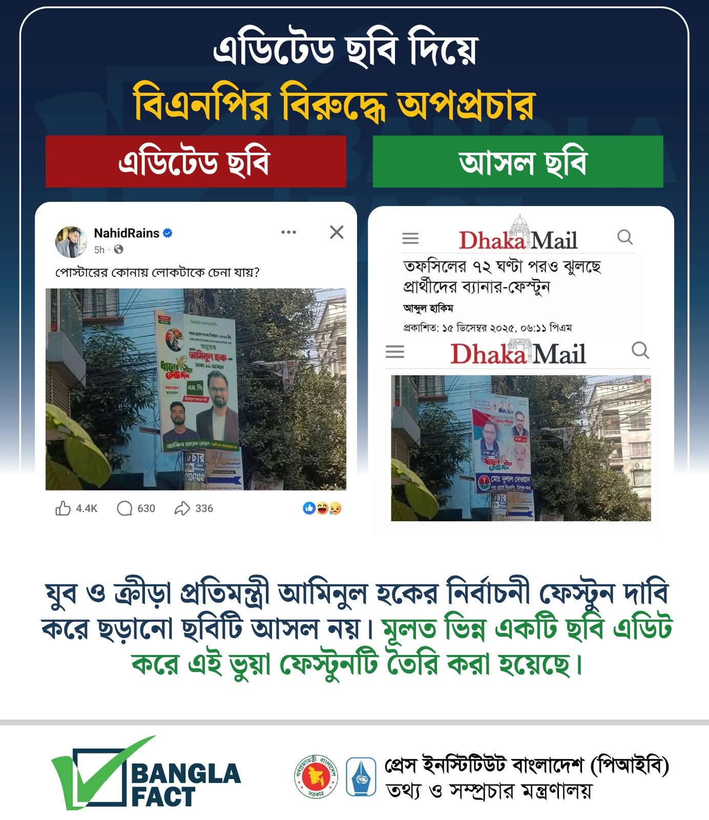 রামিসার হত্যা ঘিরে এডিটেড ছবি ছড়িয়ে বিএনপির ভাবমূর্তি বিনষ্টের অপতৎপরতা