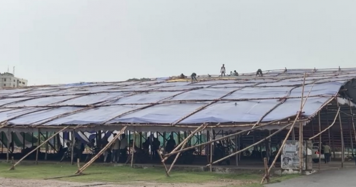 ঈদের জামাতের জন্য প্রস্তুত জমিয়তুল ফালাহ ময়দান : চসিক মেয়র