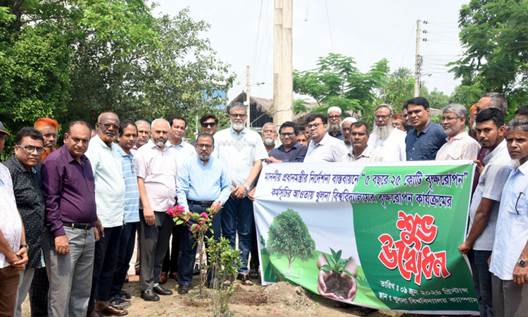 প্রধানমন্ত্রীর নির্দেশনা বাস্তবায়নে খুবিতে বৃক্ষরোপণ কর্মসূচি শুরু
