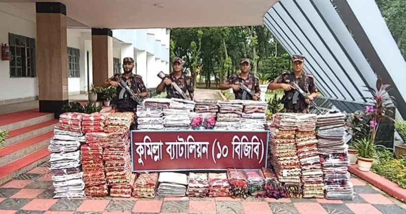কুমিল্লায় ভারতীয় শাড়ি জব্দ