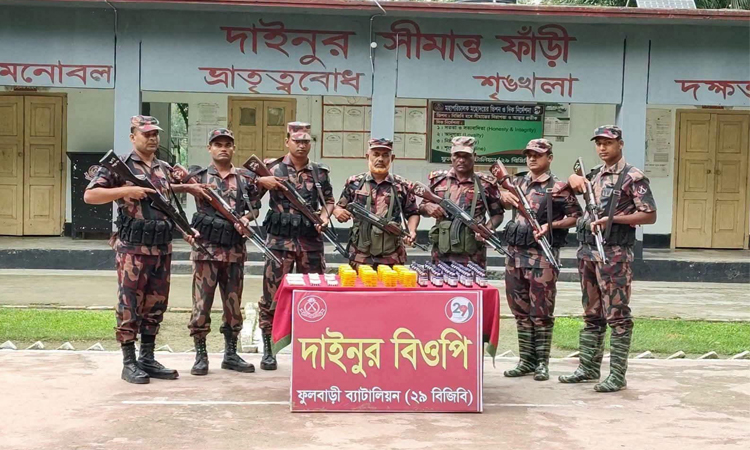 দিনাজপুর সীমান্তে বিজিবির অভিযানে বিপুল মাদক উদ্ধার