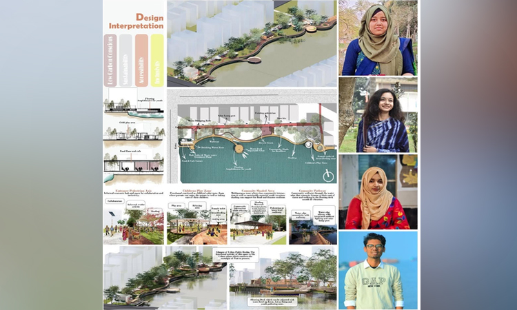 কার্বন সচেতন নগরীর নকশা প্রতিযোগিতায় আন্তর্জাতিক স্বীকৃতি পেল খুবির ‘ছায়া’