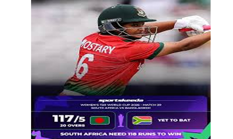 দক্ষিণ আফ্রিকাকে ১১৮ রানের লক্ষ্য দিল বাংলাদেশ