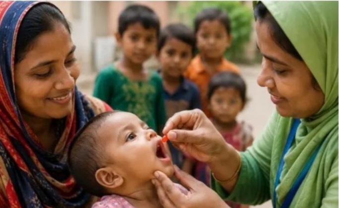 ভোলা উপকূলীয় চরাঞ্চলের ৩৩৩ প্রতিবন্ধী শিশু পেলো ভিটামিন ‘এ’ প্লাস ক্যাপসুল 