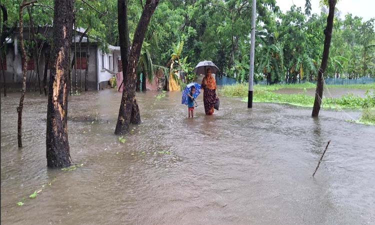 টানা বর্ষণ ও অস্বাভাবিক জোয়ারে হাতিয়ার নিম্নাঞ্চল প্লাবিত