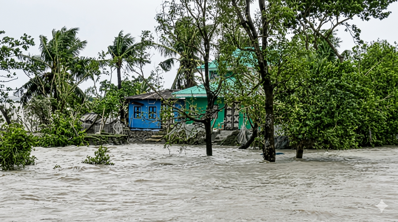 ভোলার নিম্নাঞ্চলে পানি কমতে শুরু করেছে, জনমনে স্বস্তি 