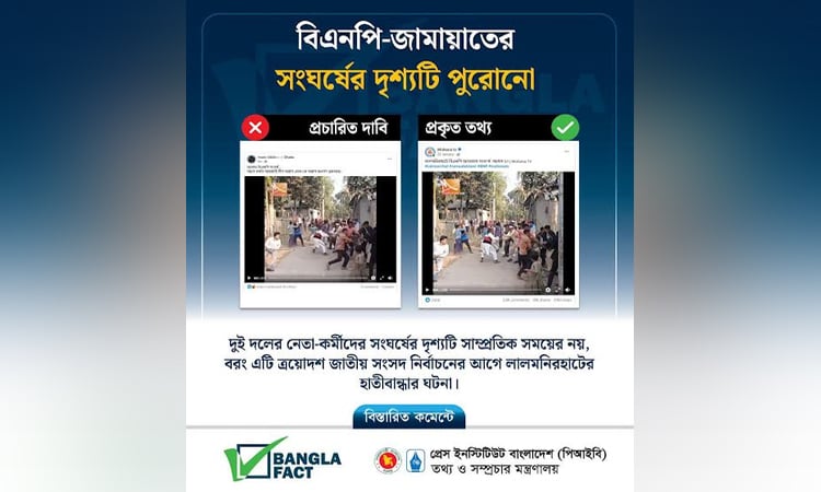 পুরোনো ভিডিওকে বিএনপি-জামায়াতের সাম্প্রতিক সংঘর্ষের দৃশ্য দাবী করে অপপ্রচার 
