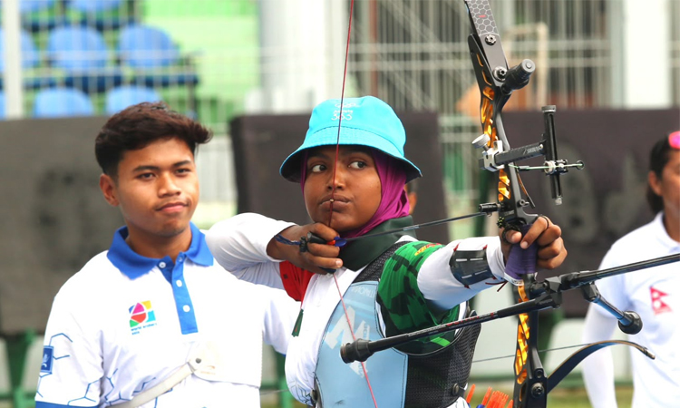 রিকার্ভ মিক্সড টিম ইভেন্টে বাংলাদেশের শিমুর স্বর্ণ জয়