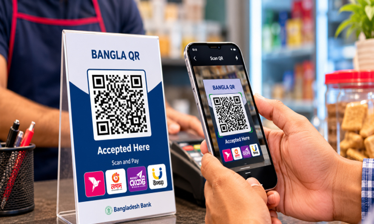 বাংলা কিউআরে ১ জুলাই থেকে ১,৫০০ কোটি টাকার লেনদেন. নগদর্নিভরতা কমে বাড়ছে ডিজিটাল লেনদেন
