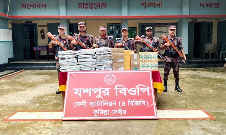 ফেনী সীমান্তে অর্ধকোটি টাকার ভারতীয় মালামাল জব্দ