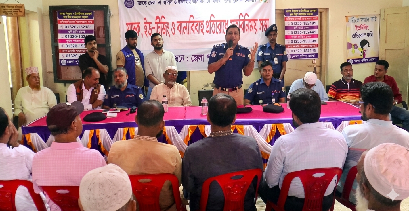 ভোলায় মাদক বিরোধী সমাবেশ 