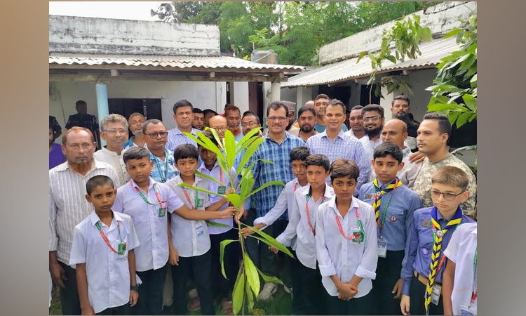 কলারোয়ায় এক হাজার শিক্ষার্থীর মাঝে গাছের চারা বিতরণ 
